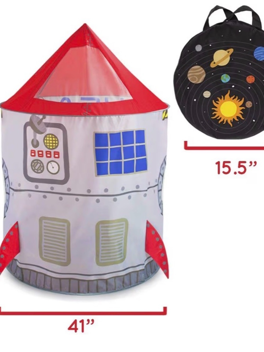Kids Rocket Play Tent - USA Space Rocket - Imagination Generation - Picture 2 of 5